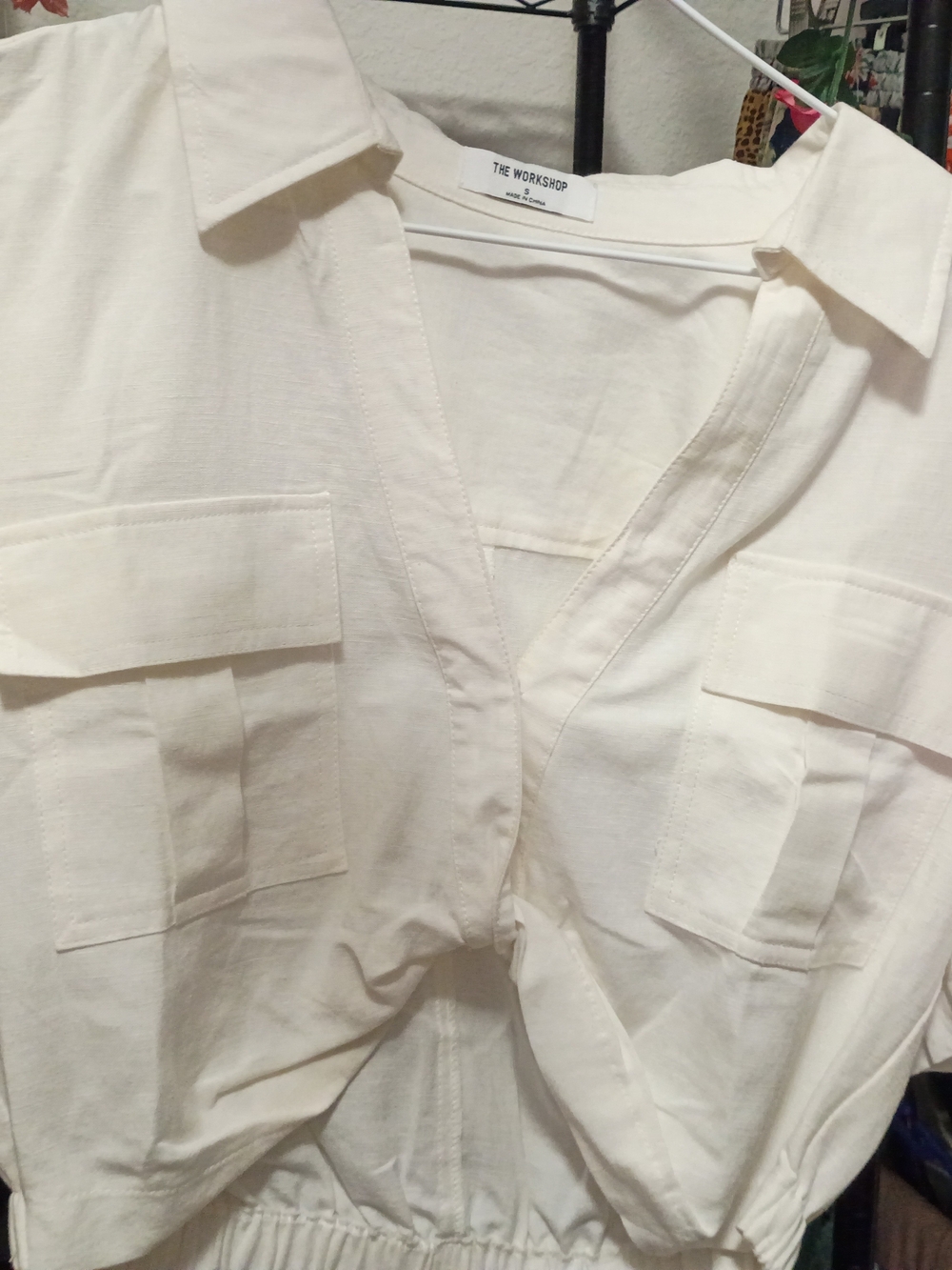 Workshop Republic Clothing Cream V-Neck Blouse